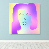 紫色の髪のポスターを貼った人 キャンバスプリント (インサイチュ (ウッドフロア))