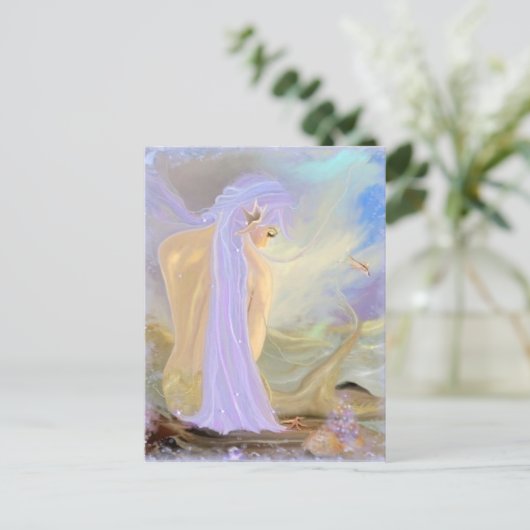 紫色の髪の人魚 ポストカード (スタンド正面)