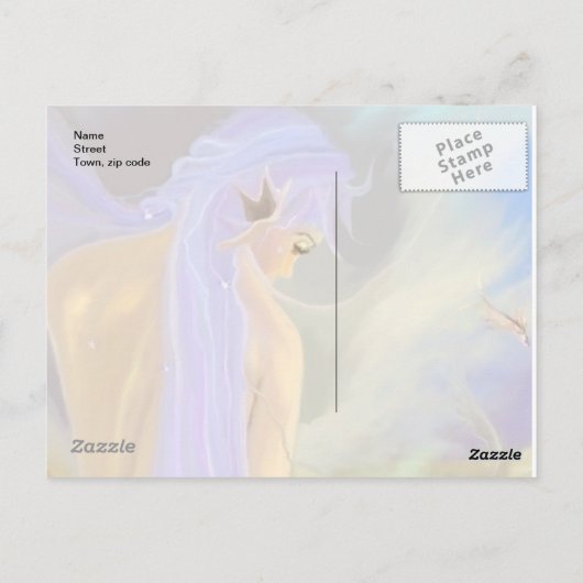 紫色の髪の人魚 ポストカード (裏面)