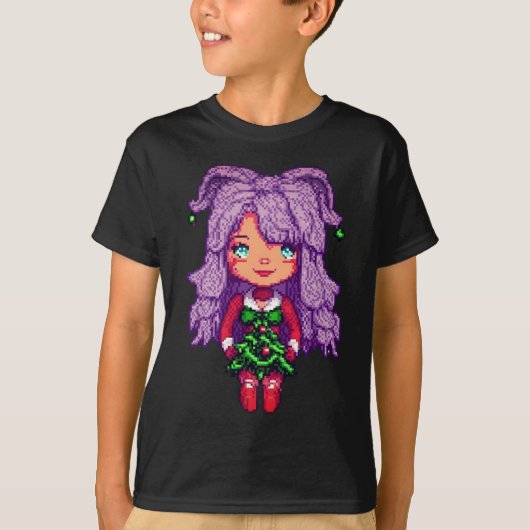 紫色の髪の女の子 Tシャツ (正面)