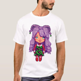 紫色の髪の女の子 Tシャツ