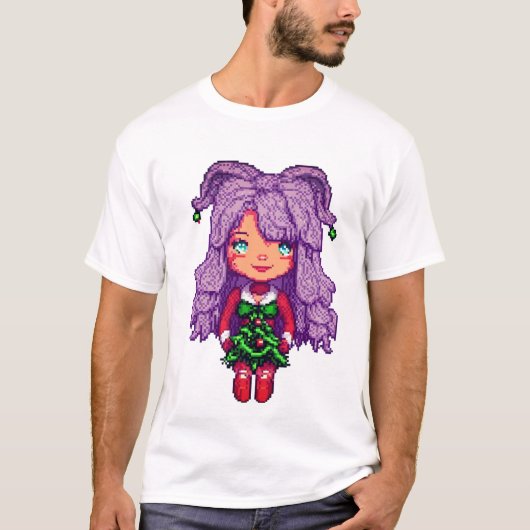 紫色の髪の女の子 Tシャツ (正面)