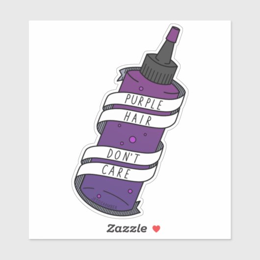 紫色の髪は可愛い気に漫画染料ボトルしない シール (シート)
