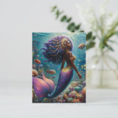 紫色の髪をしたアフリカの人魚 ポストカード (スタンド正面)