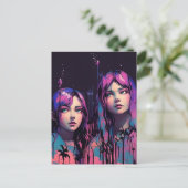 紫色の髪をした姉妹 ポストカード (スタンド正面)
