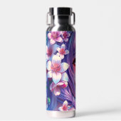 紫色の髪をした美しいアニメガール ウォーターボトル (正面)