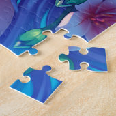 紫色の髪をした美しいアニメガール ジグソーパズル (側面)