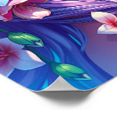 紫色の髪をした美しいアニメガール ポスター (角)