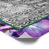 紫色の髭の虹彩の花のフレームあなたの写真を追加 ポスター (角)