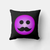 紫色の髭の顔文字 クッション (裏面)