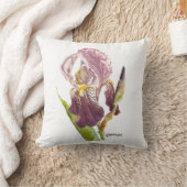 紫色の髭アイリスの水色の花。 クッション (ブランケット)