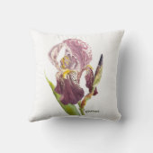 紫色の髭アイリスの水色の花。 クッション (裏面)