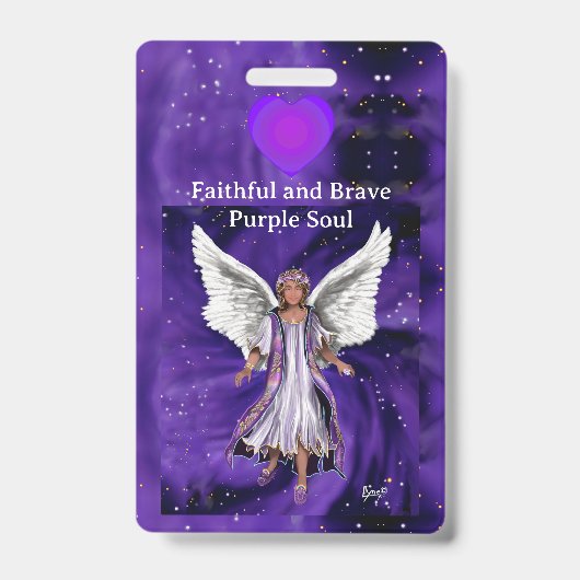 紫色の魂 バッジ (正面)