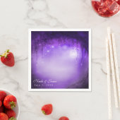 紫色の魅惑された森のファンタジー結婚披露宴 スタンダードカクテルナプキン (インサイチュ)