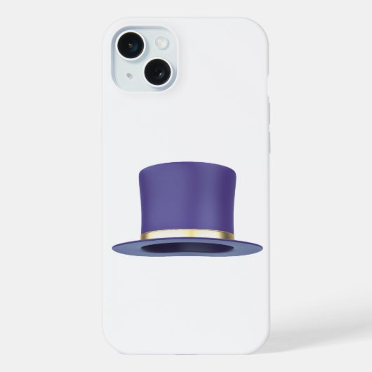 紫色の魔法のトップハット iPhoneケース (裏面)