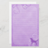 紫色の魔法のビーグル犬の文房具 便箋 (正面/裏面)