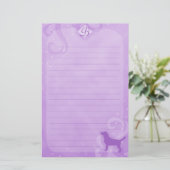 紫色の魔法のビーグル犬の文房具 便箋 (スタンド正面)