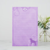 紫色の魔法のラブラドル・レトリーバー犬の文房具 便箋 (スタンド正面)