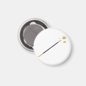 紫色の魔法の杖と3つの黄金の星 マグネット (正面/裏面)