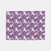 紫色の魔法の虹のユニコーンのフリースブランケット フリースブランケット (正面(横))