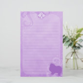 紫色の魔法のKeeshondの文房具 便箋 (スタンド正面)