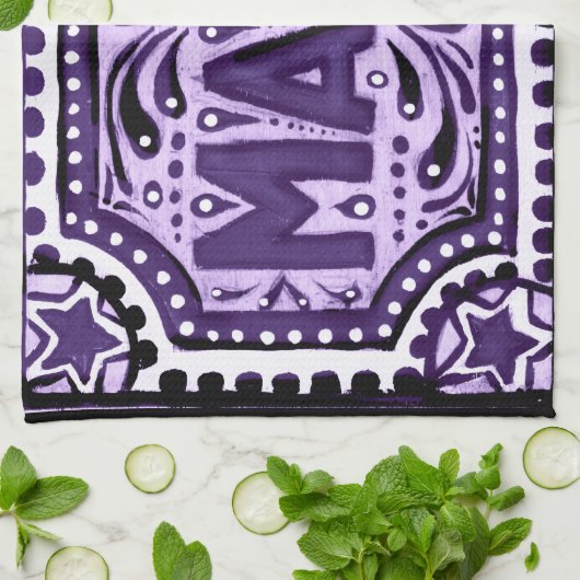 紫色の魔法 キッチンタオル (折り畳み)