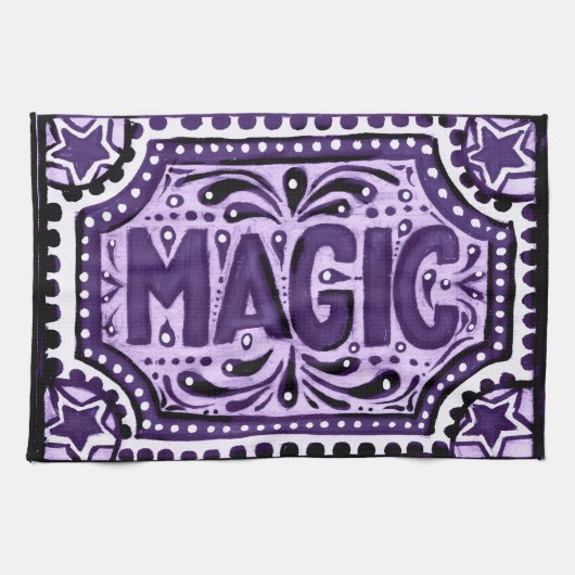 紫色の魔法 キッチンタオル (横)