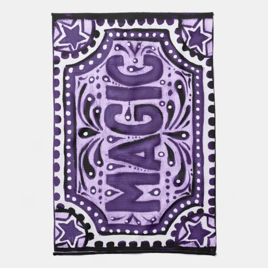 紫色の魔法 キッチンタオル (縦)