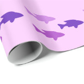 紫色の魚の包装紙 ラッピングペーパー (ロールコーナー)