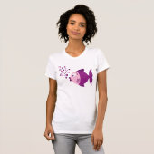 紫色の魚の基本的な軽い女性のTシャツ Tシャツ (正面フル)