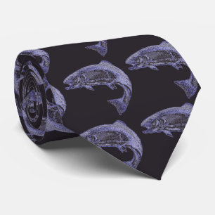 紫色の魚の漁師の芸術 ネクタイ