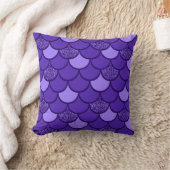 紫色の魚の鱗のグリッター効果 クッション (ブランケット)