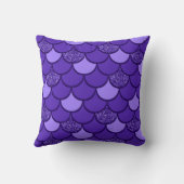 紫色の魚の鱗のグリッター効果 クッション (裏面)