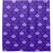 紫色の魚の鱗のグリッター効果 シャワーカーテン (正面)