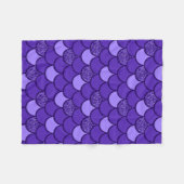 紫色の魚の鱗のグリッター効果 フリースブランケット (正面(横))