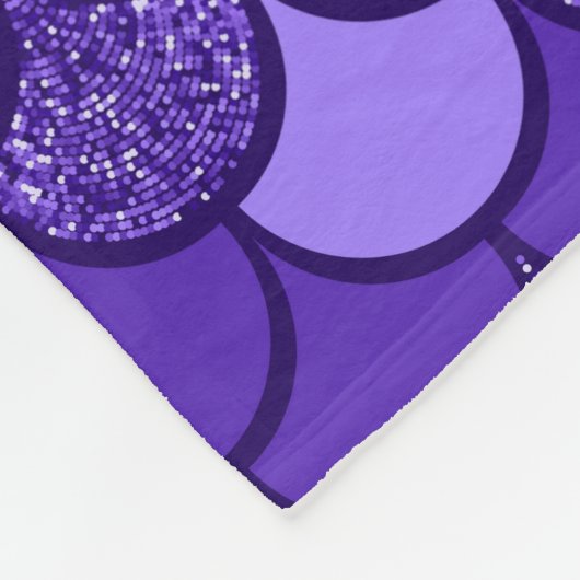 紫色の魚の鱗のグリッター効果 フリースブランケット (角)