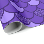 紫色の魚の鱗のグリッター効果 ラッピングペーパー (ロールコーナー)