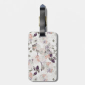 紫色の鳥および花の壁紙 ラゲッジタグ (裏面縦)
