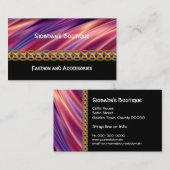 紫色の黄橙色及び金ゴールドのチェーン名刺 名刺 (正面/裏面)