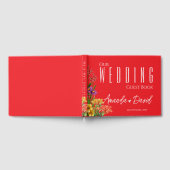 紫色の黄色いオレンジかわいらし色の野結婚花 ゲストブック (全面)