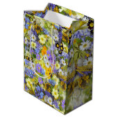 紫色の黄色いカントリーガーデンの花 ミディアムペーパーバッグ (裏面アングル)