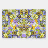 紫色の黄色いカントリーガーデンの花 ラッピングペーパーシート (正面3)