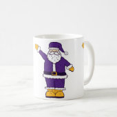 紫色の黄色いクリスマスサンタクロース コーヒーマグカップ (正面右)