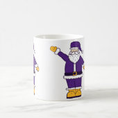 紫色の黄色いクリスマスサンタクロース コーヒーマグカップ (中央)