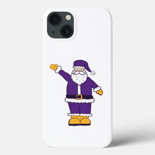 紫色の黄色いクリスマスサンタクロース Case-Mate iPhoneケース (裏面)