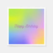 紫色の黄色いグラデーションの誕生日 スタンダードカクテルナプキン (正面)