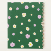 紫色の黄色いデイジーが緑に花柄 プランナー手帳 (裏面)