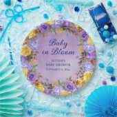 紫色の黄色いフローラベビーで開花シャワー ペーパープレート (パーティー)