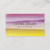 紫色の黄色いブラシストローク 名刺 (正面)