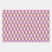 紫色の黄色いワイルドフラワーの写真アートワークのパターン ラッピングペーパーシート (正面2)